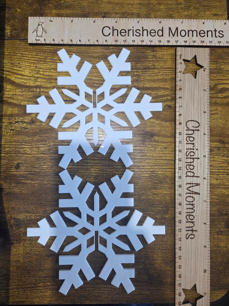 White 3D Snowflake Decoration – Freestanding Christmas Ornament & Winter Table Centerpiece