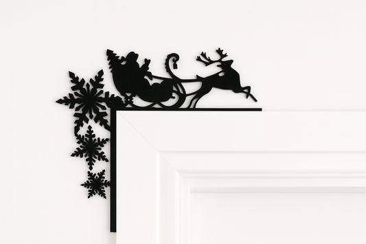 “Acrylic Christmas door corner decoration displayed on a door frame – festive holiday ornament gift idea”
