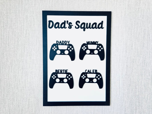 Dad Squad Video Game Controller Wall Art