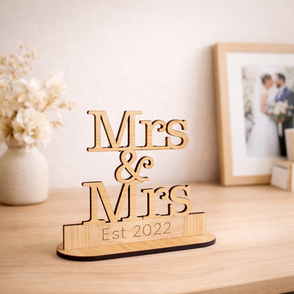 Personalised Wooden Wedding Sign – Mr & Mrs, Mr & Mr, Mrs & Mrs Gift