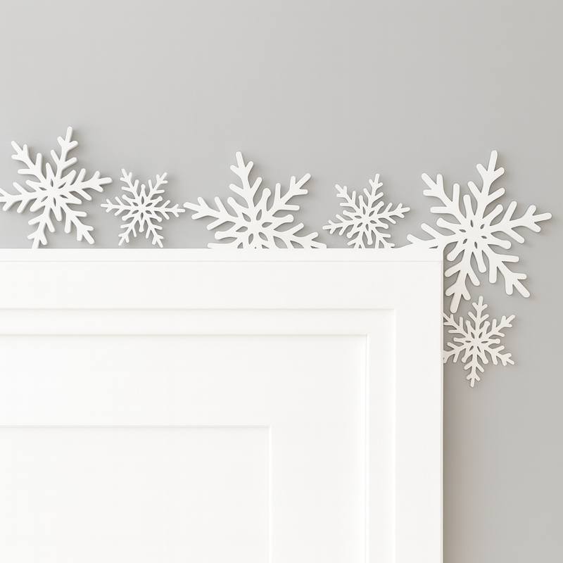 “Snowflake Wooden Christmas Door Corner Decoration made from MDF, one-sided with left or right option”

