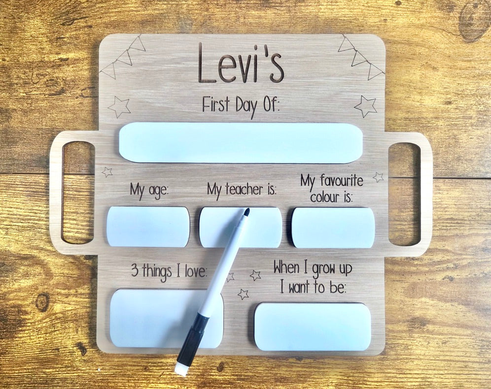 Personalised Back to School Board – Reusable First Day of School Sign