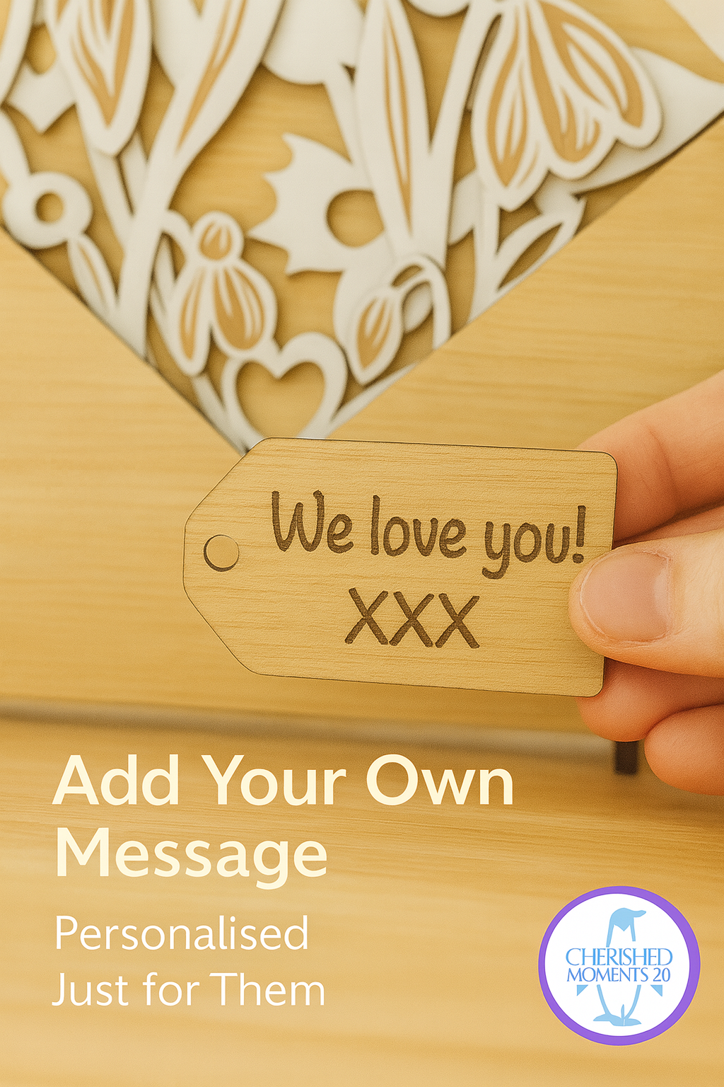 Personalised Wooden Holly Flower Box – Festive Christmas Décor & Gift