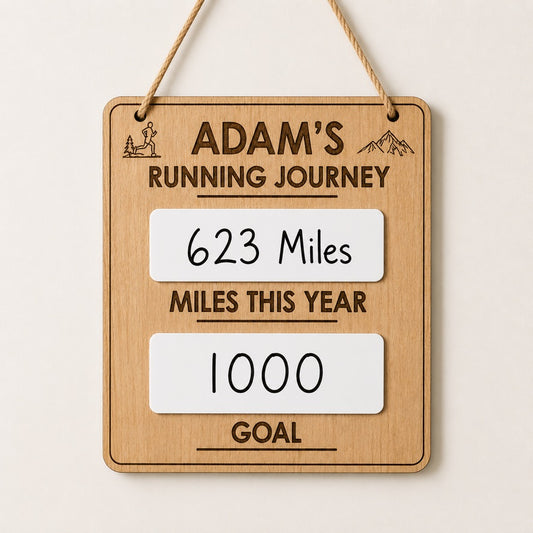 Personalised Running Goal Tracker, Miles This Year Board, Annual Mileage Tracker, Dry Wipe Running Board, Runner Gift